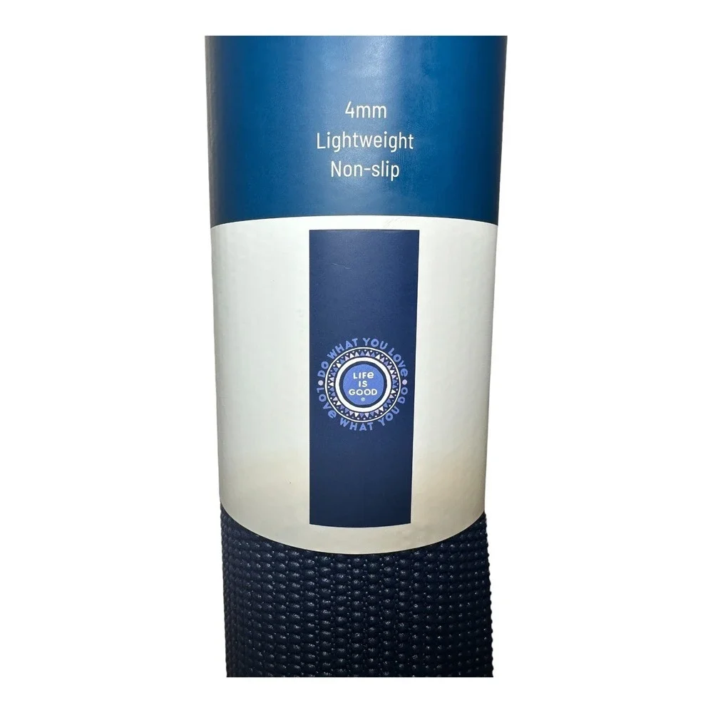 Life Is‎ Good Navy Blue Lightweight Non Slip Yoga Mat Do What You Love 68